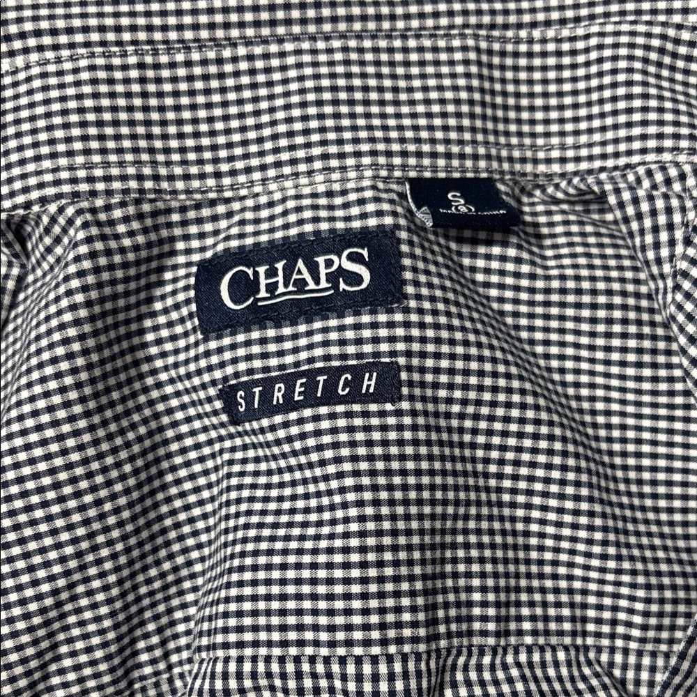 Chaps Navy and White Gingham Shirt